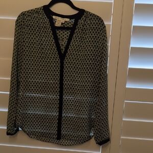 Max Studio Sheer Geometric Blouse, Size S